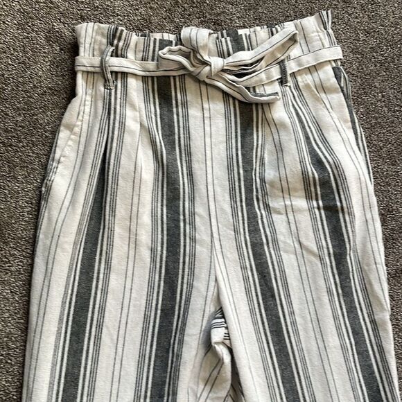 CI SONO COTTON BLEND BLUE/WHITE STRIPPED WIDE-LEG ETHAN PANTS SIZE M - Picture 4 of 13
